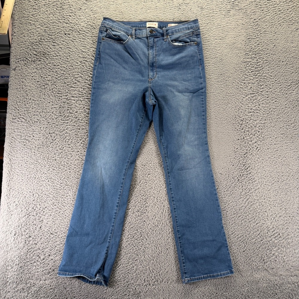 Sofia Vergara Marisol Jeans Womens 12 Blue Cotton Denim Bootcut Faded Stretch